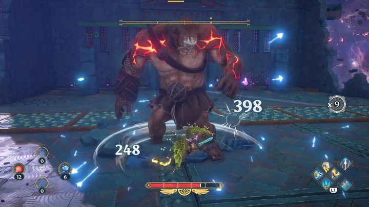 There are target switches on the left and right of the room - they activate lasers and spikes - Immortals Fenyx Rising: Go Do Hero Things! - walkthrough - Athenas quests - Immortals Fenyx Rising Guide