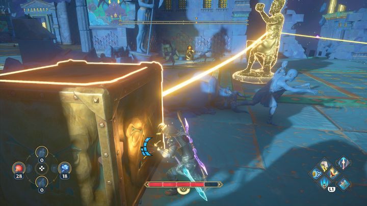 You have to push all the blocks connected to the sculpture so the sculpture will move to the designated place - Immortals Fenyx Rising: Judgment Day - walkthrough - Athenas quests - Immortals Fenyx Rising Guide