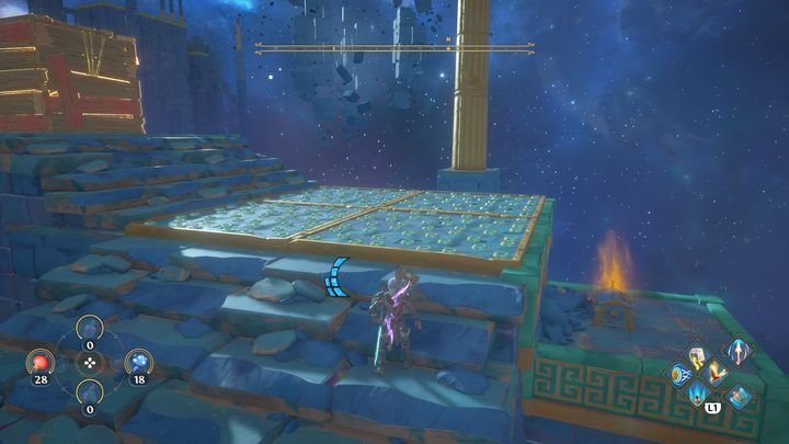 However, before you lift the wooden box, there is a small platform behind it, on which there is a treasure chest to open - Immortals Fenyx Rising: Judgment Day - walkthrough - Athenas quests - Immortals Fenyx Rising Guide