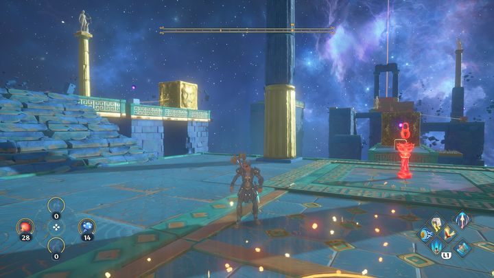 After defeating Medusa a second time, head left to solve the next puzzle - Immortals Fenyx Rising: Judgment Day - walkthrough - Athenas quests - Immortals Fenyx Rising Guide
