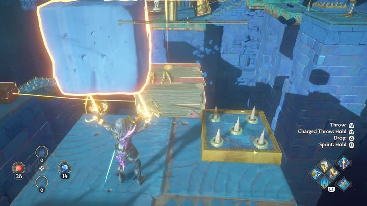 When you have everything ready, instead of returning to the torch, go to the very end of the location to hit the targets - Immortals Fenyx Rising: Judgment Day - walkthrough - Athenas quests - Immortals Fenyx Rising Guide