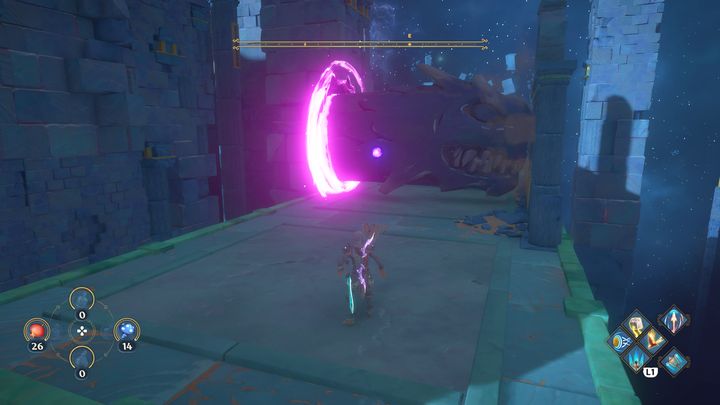 Every few seconds, a sculpture that hits the wall appears - Immortals Fenyx Rising: Judgment Day - walkthrough - Athenas quests - Immortals Fenyx Rising Guide