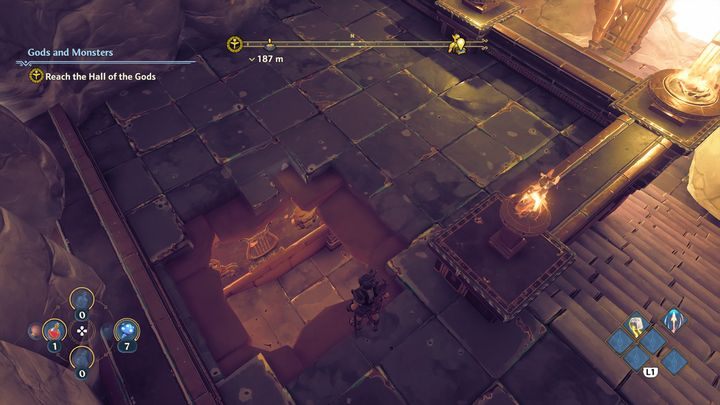 On the right side of the temple, there is a large tree, with a blocked torch on top of it - Epic chest (Clashing Rocks) - how to obtain? - FAQ - Immortals Fenyx Rising Guide