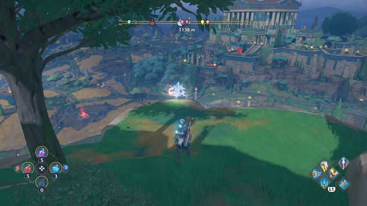 The Ambrosia is located on the top of one of the hills - Immortals Fenyx Rising: Ambrosia (Grove of Kleos) - map - Kleoss Grove - Immortals Fenyx Rising Guide