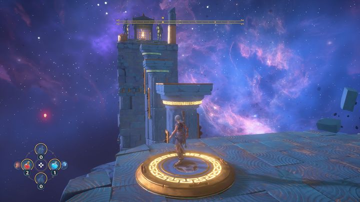 For the final stage of the mission, you have to step onto a pressure plate with a soldier's helmet symbol - Immortals Fenyx Rising: Passage in the Abyss - walkthrough - Main missions - Immortals Fenyx Rising Guide