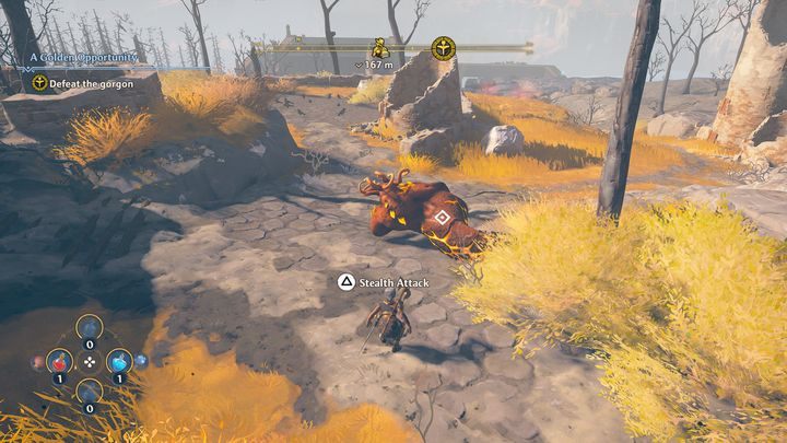 At the bottom there are two wild boars, it is best to fight them with a dagger - Immortals Fenyx Rising: A Golden Opportunity - walkthrough - Main missions - Immortals Fenyx Rising Guide