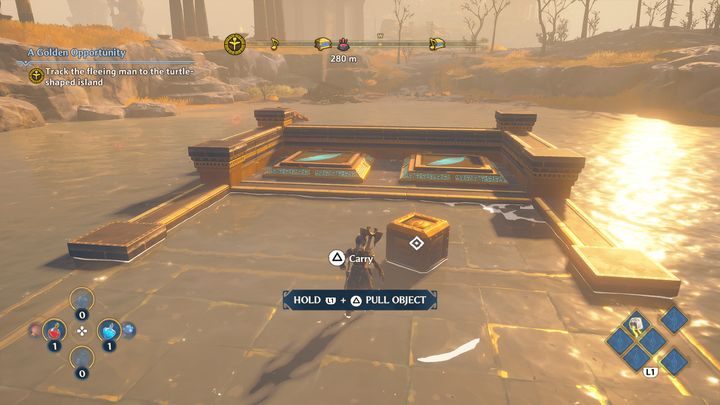 Once you reach the correct spot, the entrance will be blocked - Immortals Fenyx Rising: A Golden Opportunity - walkthrough - Main missions - Immortals Fenyx Rising Guide