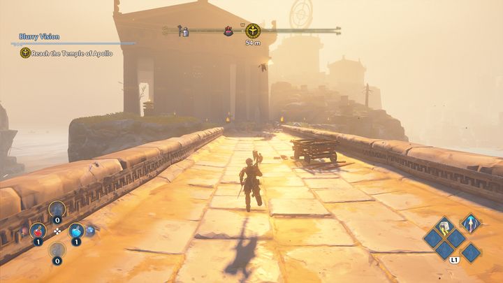 You will encounter several opponents near the temple, a Gorgon and three soldiers - Immortals Fenyx Rising: Blurry Vision - walkthrough - Main missions - Immortals Fenyx Rising Guide