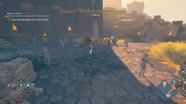 Try to sneak up on your foes to perform a stealth attack - Immortals Fenyx Rising: Blurry Vision - walkthrough - Main missions - Immortals Fenyx Rising Guide
