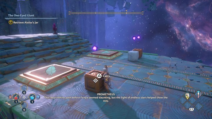 Proceed further, then activate a button that you will come across - Immortals Fenyx Rising: Blurry Vision - walkthrough - Main missions - Immortals Fenyx Rising Guide