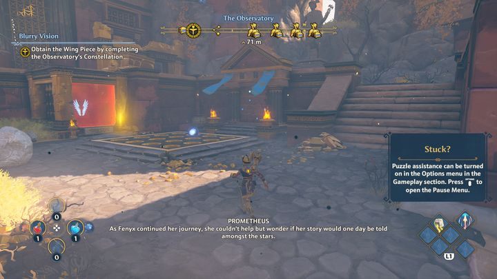 Your mission now will be to complete the Constellation challenge in order to obtain a wing fragment - Immortals Fenyx Rising: Blurry Vision - walkthrough - Main missions - Immortals Fenyx Rising Guide