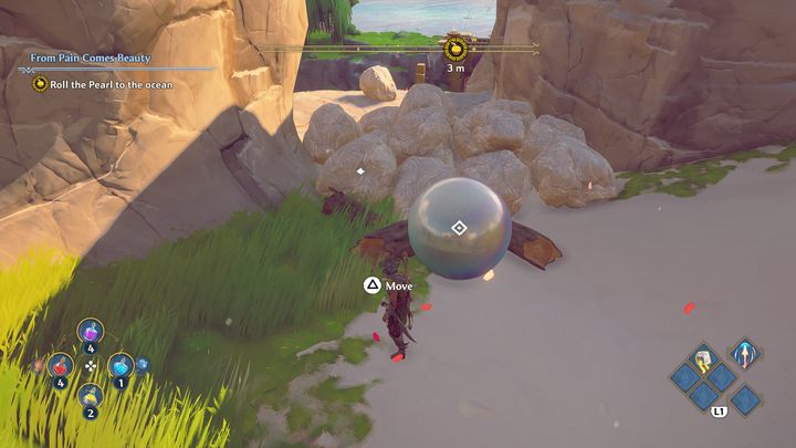 On your way, you will encounter another obstacle, in the form of rocks that will be blocking the road - Immortals Fenyx Rising: From Pain Comes Beauty - walkthrough - Aphrodites tasks - Immortals Fenyx Rising Guide