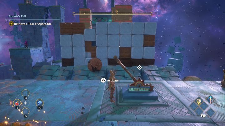 Once again, destroy another wall by using spheres - Immortals Fenyx Rising: A Crying Shame - walkthrough - Aphrodites quests - Immortals Fenyx Rising Guide