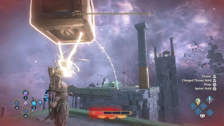 Then move the two copper blocks even further, as there is a platform on which you need to place the blocks in order to activate a gust of wind - Immortals Fenyx Rising: A Crying Shame - walkthrough - Aphrodites quests - Immortals Fenyx Rising Guide