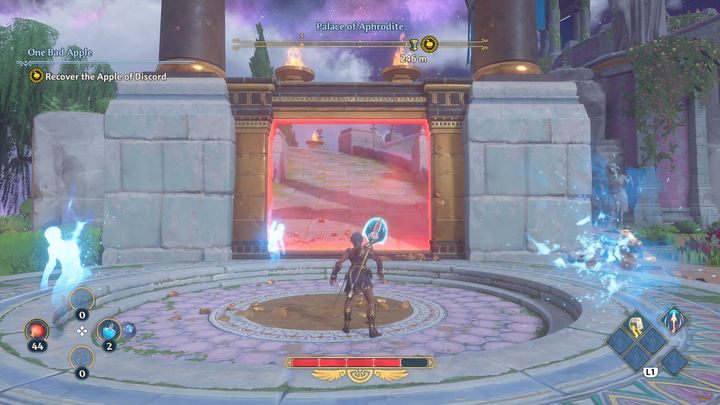 The marker will point you to a place called the Palace of Aphrodite - Immortals Fenyx Rising: One Bad Apple - walkthrough - Aphrodites quests - Immortals Fenyx Rising Guide