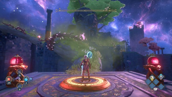 If you want to proceed further, you have to stand on the platform again - Immortals Fenyx Rising: Mean Goddesses - walkthrough - Aphrodites quests - Immortals Fenyx Rising Guide