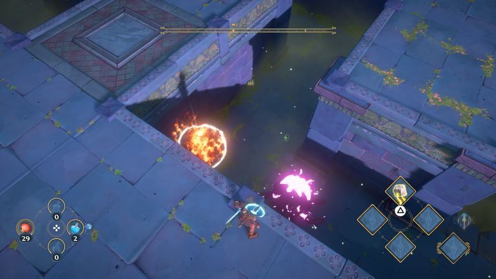 After that is accomplished, the flaming sphere must hit the next seed - Immortals Fenyx Rising: Mean Goddesses - walkthrough - Aphrodites quests - Immortals Fenyx Rising Guide