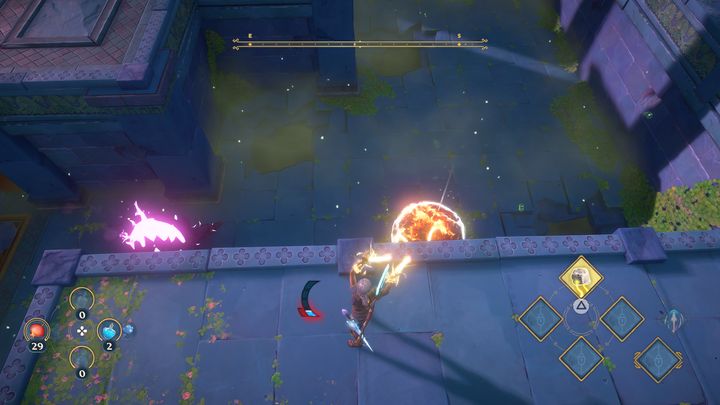 After placing the sphere, you will create a new sphere again, which you need to set on fire - Immortals Fenyx Rising: Mean Goddesses - walkthrough - Aphrodites quests - Immortals Fenyx Rising Guide