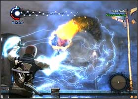 You have to defend to prison from the attacking Dustmen - Old, gray-haired man - part 3 - Walkthrough - inFAMOUS - Game Guide and Walkthrough