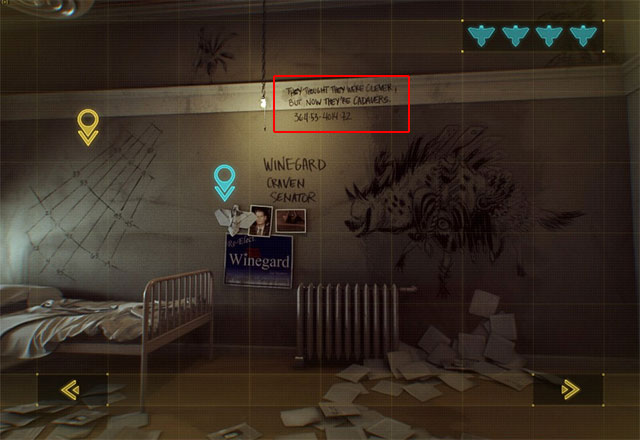 You can obtain one of the numbers from the wall in Celias apartment - Chapter 6, part 3 - things to do outside the game - inFamous Paper Trail - inFamous: Second Son - Game Guide and Walkthrough