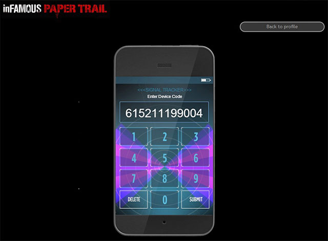 Enter the previously discovered combination (the one on the picture above is only an example) - Chapter 1, part 1 - things to do outside the game - inFamous Paper Trail - inFamous: Second Son - Game Guide and Walkthrough