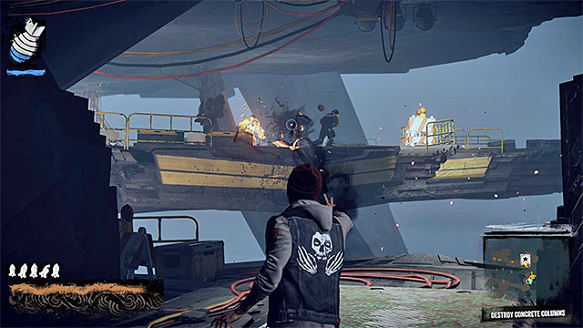 Enemy with a minigun can deal huge damage, so be careful - 15: Quid pro Quo - exploration of the prison - Walkthrough - inFamous: Second Son - Game Guide and Walkthrough