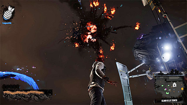 Do not worry about the choppers, because they will be busy attacking Eugene and his monsters. - 17a: Expose Augustine - the climb to the top of the tower - Walkthrough - inFamous: Second Son - Game Guide and Walkthrough