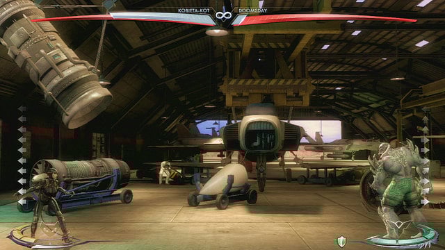 At the left edge of the arena theres a jet engine hanging from the ceiling - Injustice Gods Among Us: Ferris Aircraft, arena guide - Arenas - Injustice: Gods Among Us Game Guide