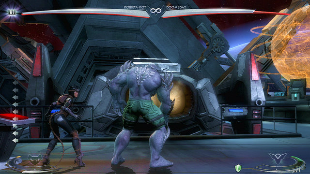 At the left edge of the arena theres a console and a fighter jet in the background - Injustice Gods Among Us: Watchtower, arena guide - Arenas - Injustice: Gods Among Us Game Guide