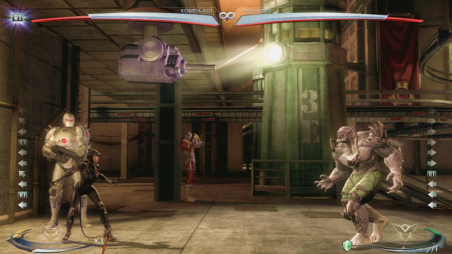 At the left edge of the arena theres a guard - Injustice Gods Among Us: Strykers Island, arena guide - Arenas - Injustice: Gods Among Us Game Guide