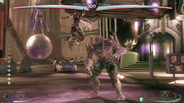 On the right side of the arena theres a vehicle floating above the arena - Injustice Gods Among Us: Metropolis, arena guide - Arenas - Injustice: Gods Among Us Game Guide