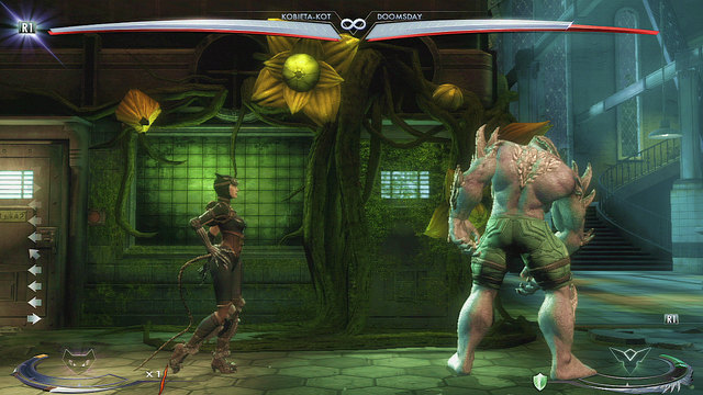 On the left side of the arena theres a poisonous flower - Injustice Gods Among Us: Arkham Asylum - Jokers Asylum, arena guide - Arenas - Injustice: Gods Among Us Game Guide