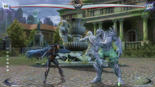 In the middle of the arena in the background theres a fountain, when fighting beside it you can throw the enemy at it - Injustice Gods Among Us: Wayne Manor - Wayne Manor Night, arena guide - Arenas - Injustice: Gods Among Us Game Guide