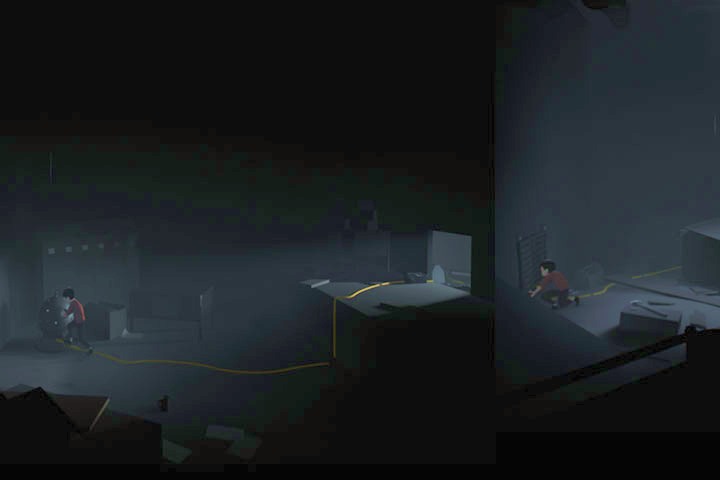 When you will run through the buildings, you will encounter a large (slightly ruined) sign - How to unlock all achievements and the secret ending in Inside - Walkthrough - Inside Game Guide