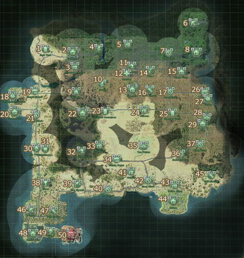 Remark: Locations in which we meet tanks are marked with an exclamation mark - Map of Arulco - Basic information - Jagged Alliance: Back in Action - Game Guide and Walkthrough