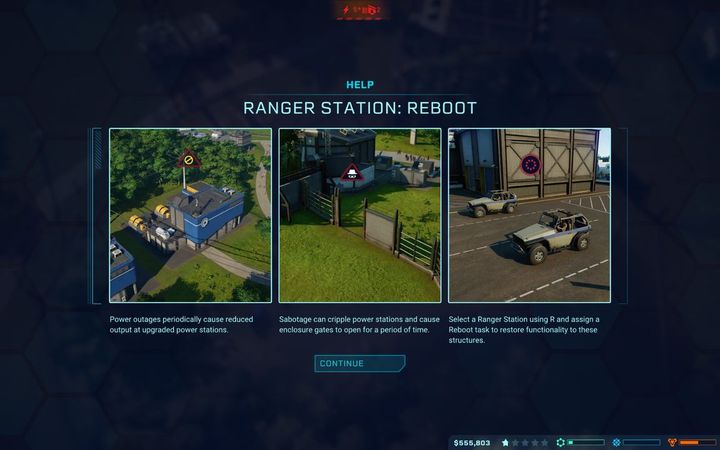 Sometimes you may encounter a situation when your power plants simply stop working - Threats in Jurassic World Evolution - Park management - Jurassic World Evolution Game Guide