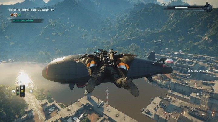 Use the wingsuit to get to the top of the airship. - How to destroy an airship in Just Cause 4? - FAQ - Just Cause 4 Guide