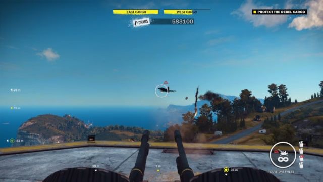 Take out the enemy fighter jets with the help of anti-aircraft guns. - The Watcher On The Wall - Walkthrough - Just Cause 3 - Game Guide and Walkthrough