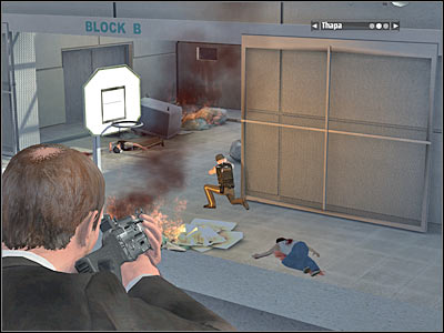 Remember that it's often wise to collect new weapons from the security guards - Chapter 8 - part 4 - Walkthrough - Kane & Lynch: Dead Men - Game Guide and Walkthrough