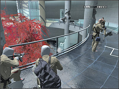 Sooner or later you will have to give the order to proceed to the lower floor - Chapter 9 - part 2 - Walkthrough - Kane & Lynch: Dead Men - Game Guide and Walkthrough