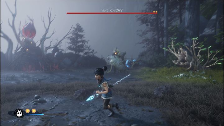The Vine Knight focuses on defense and ranged attacks - Kena Bridge of Spirits: Vine Knight - boss, how to beat? - Bosses - Kena Bridge of Spirits Guide