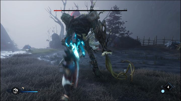 The best strategy for this fight involves using Rot, stunning the boss, beating it with your staff for a short while and then shooting the weak spots - Kena Bridge of Spirits: Vine Knight - boss, how to beat? - Bosses - Kena Bridge of Spirits Guide