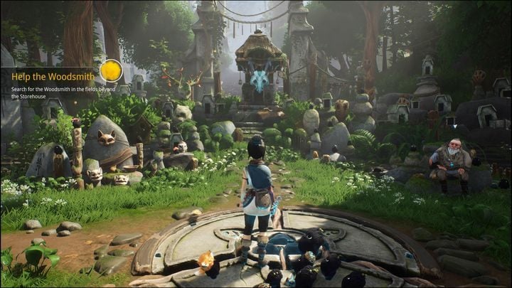 By getting a new mask, you will be able to progress to the deeper areas of the forest - Kena Bridge of Spirits: Help the Woodsmith - walkthrough - Walkthrough - Kena Bridge of Spirits Guide