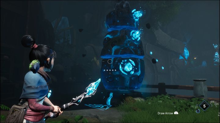 There's another crystal on the top, which will form together when you throw a bomb at the rocks - Kena Bridge of Spirits: Help the Woodsmith - walkthrough - Walkthrough - Kena Bridge of Spirits Guide