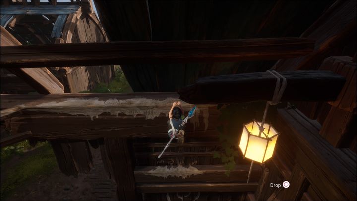 Walking a bit further to the right you'll notice an elevator which will take you to the lower level - Kena Bridge of Spirits: Adiras Regret - walkthrough - Walkthrough - Kena Bridge of Spirits Guide