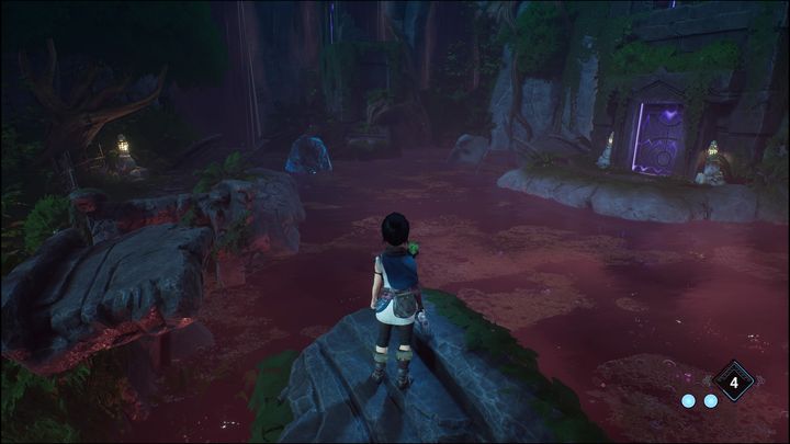 Now you have to jump from one platform to another to avoid falling into the poisoned water - Kena Bridge of Spirits: Mask Maker Path - walkthrough - Walkthrough - Kena Bridge of Spirits Guide