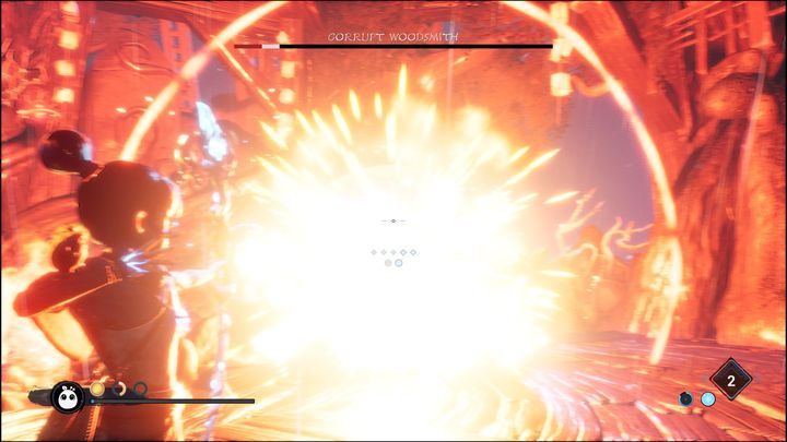 It is also a good idea to use bombs and stick them to the boss's body - Kena Bridge of Spirits: Corrupt Woodsmith - boss, how to defeat? - Bosses - Kena Bridge of Spirits Guide