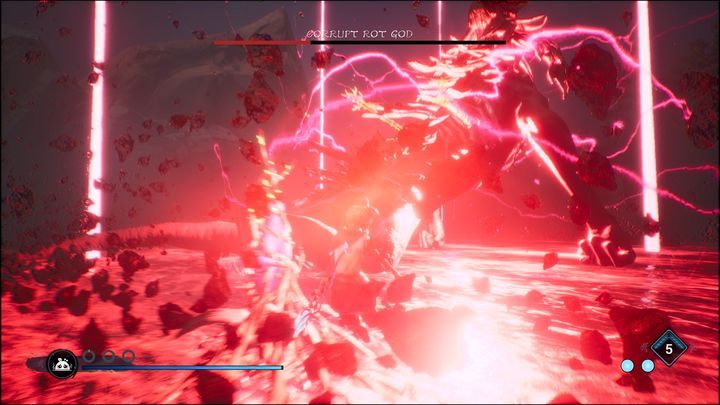 If you don't do it fast enough, the boss will create a huge number of laser projectiles in the arena - Kena Bridge of Spirits: Corrupt Rot God - boss, how to beat? - Bosses - Kena Bridge of Spirits Guide