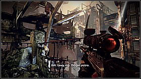 The third sniper is in the building to the left of the last two targets - Pyrrhus Evac - p. 1 - Walkthrough - Killzone 3 - Game Guide and Walkthrough