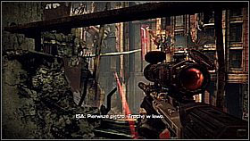 The fifth and sixth snipers will attack you at the same time - hide behind the fragment of the corner (below which the rifle was lying) and start off by taking out the enemy on the opposite side (in the same building in which the first two enemies were hiding) - Pyrrhus Evac - p. 1 - Walkthrough - Killzone 3 - Game Guide and Walkthrough